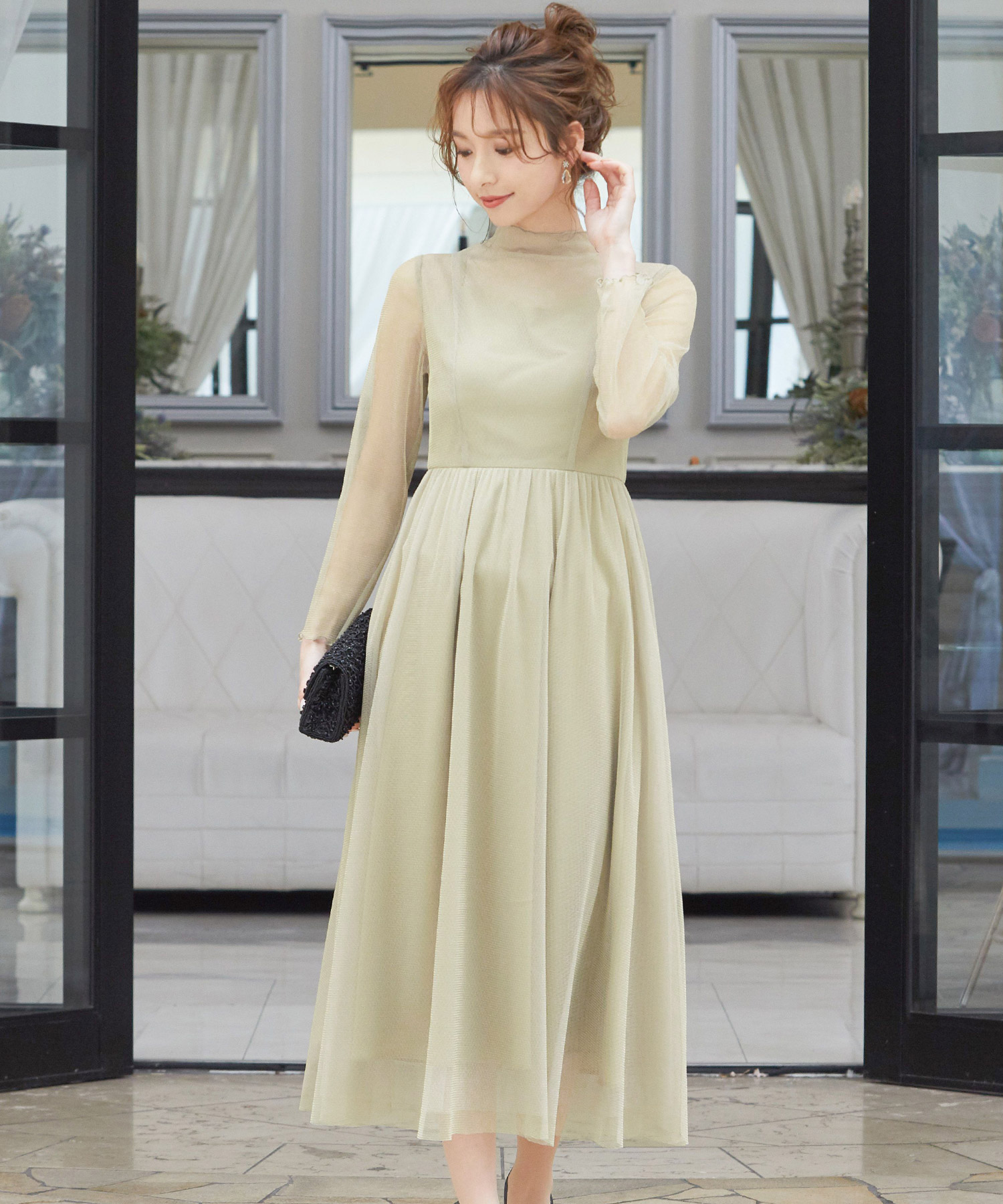【niana】ニアナ★ラメチュールメロウワンピース 結婚式 二次会 M ファッションレター Fashion Letter ラメチュールメロウ