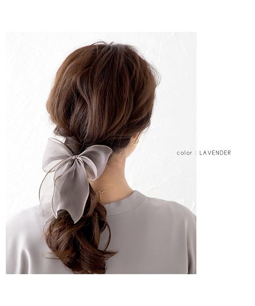 ドットチュールデニムリボン⋈♡*。゜ヘアゴム☆親子コーデ