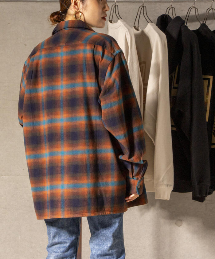 【未使用品】ペンドルトン オープンカラー ボックスシルエット フランネルシャツ BAYFLOW｜【PENDLETON(ペンドルトン)】別注オンブレオープン