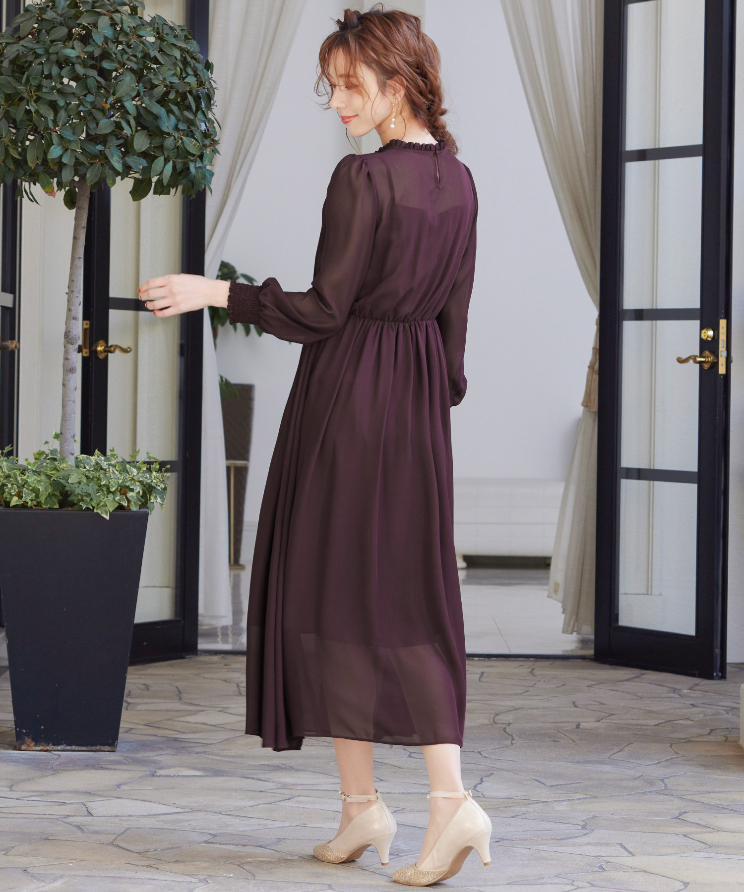 ファッションレター Fashion Letter スタンドカラーシアードレス