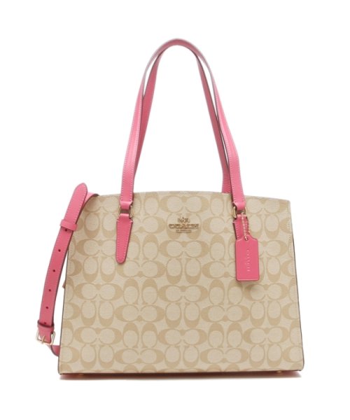 セール 51 Off コーチ アウトレット トートバッグ ショルダーバッグ シグネチャー ベージュ ピンク レディース Coach C4075 Imsq1 コーチ Coach D Fashion