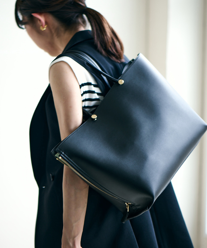 E'POR】【A4対応】 Y BAG Wideサイドジップ横型トートバッグ E'POR】【A4対応】 Y BAG Wideサイドジップ横型トートバッグ