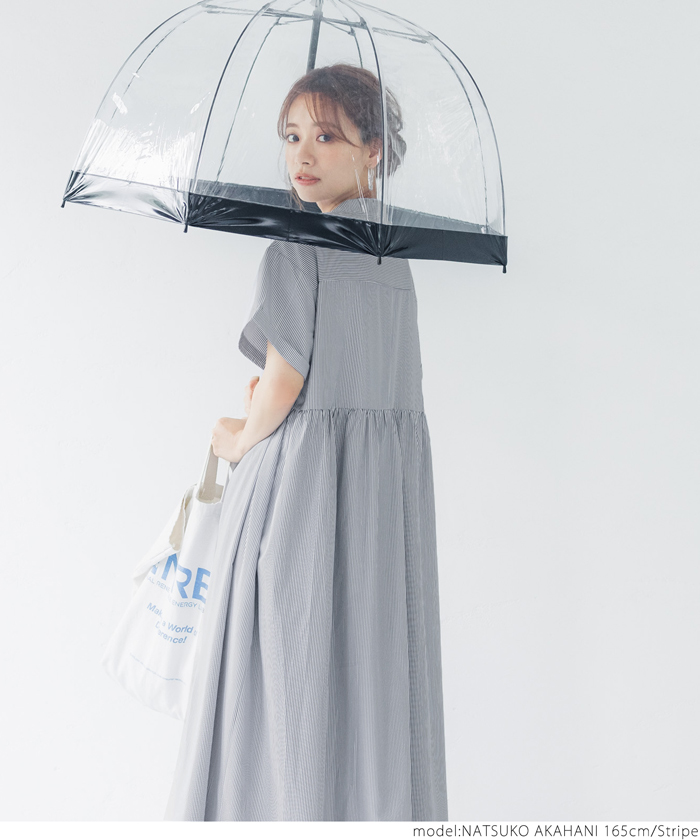 casey casey ストライプ ギャザー ワンピース CASEY CASEY ケイシーケイシー : HELAYANE ROUCHE DRESS (NAVY