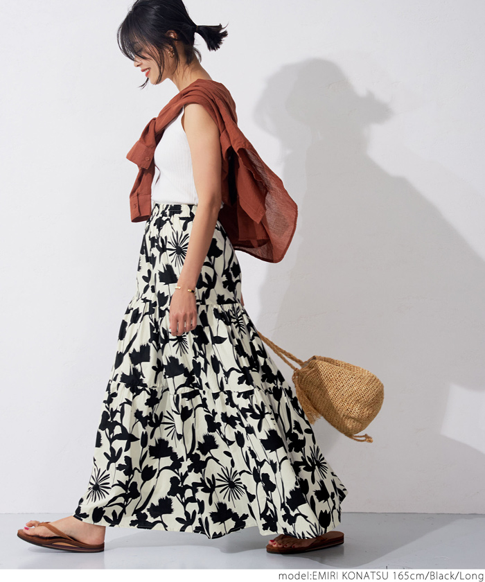 HANAE MORI vintage 朝顔柄 コットンティアードスカート 40 ハナエモリ◾︎HANAE MORI ブラウスとスカート セットアップ