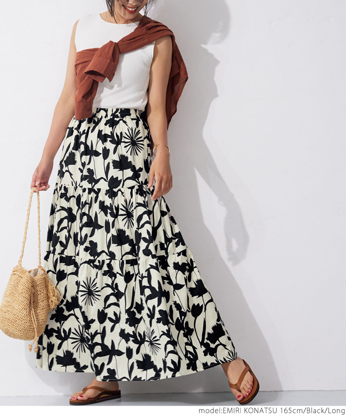 DOLCE&GABBANA カーネーション柄 ロング丈 ティアード スカート 楽天市場】ロングスカート / GENTIL ジャンティ WEB限定