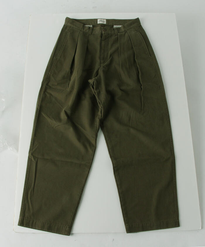 MADE IN GERMANY 新品 T/Cツイル ツータック チノトラウザーズ MADE IN GERMANY 新品 デッドストック T/Cツイル ツータック