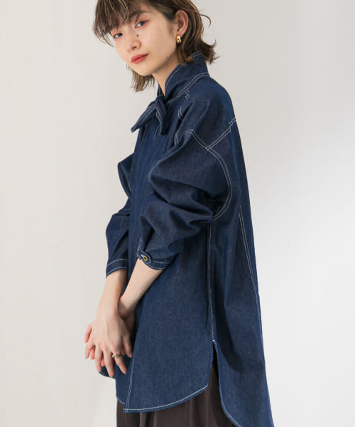 セール 30%OFF】『WEB限定』デニムボウカラーブラウス(503817969