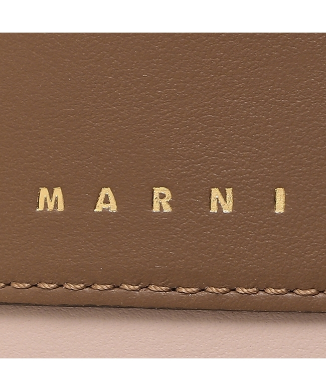 セール】マルニ 二つ折り財布 トランク ブラウン マルチ レディース 