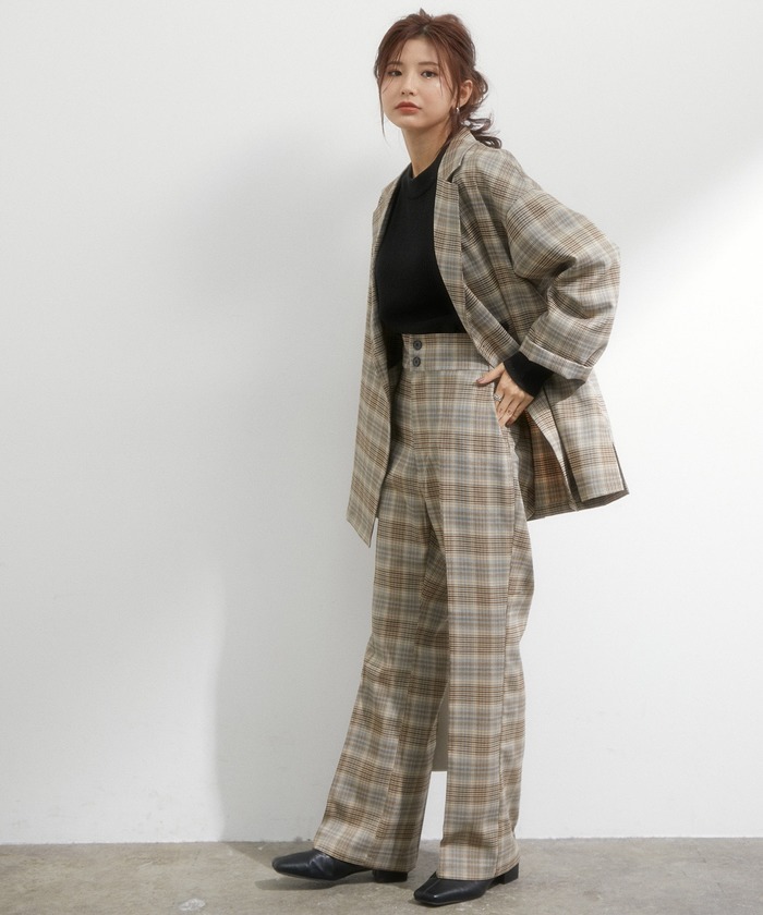 センタープレス フレアパンツ ロングパンツ きれいめパンツ[品番
