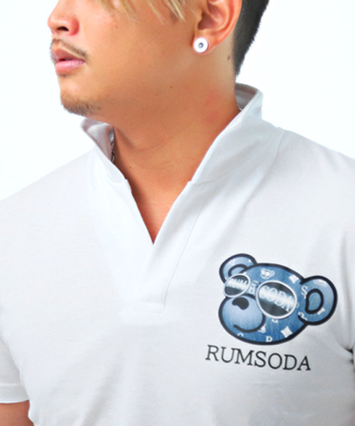 セール】RUMSODA(ラムソーダ)イタリアンカラーベアプリント半袖 