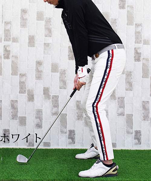 J.LINDEBERG ジェイ リンドバーグ サイドラインパンツ　ブラック　新品 即決】J.LINDEBERG ジェイリンドバーグ サイドラインパンツ