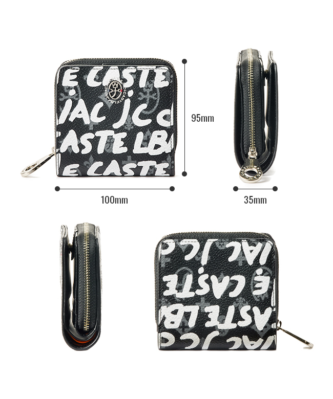 新品未使用　カステルバジャック　ラウンドジップ　2つ折り財布　家紋　ブラック CASTELBAJAC カステルバジャック 財布 二つ折り ラウンド