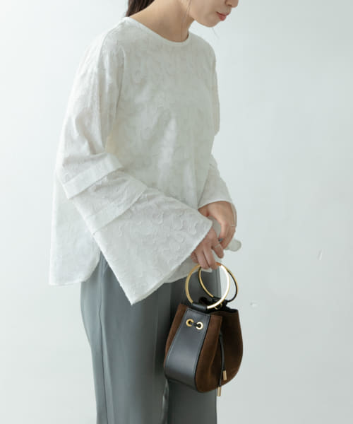 セール 40%OFF】F by ROSSO コットンジャガードブラウス