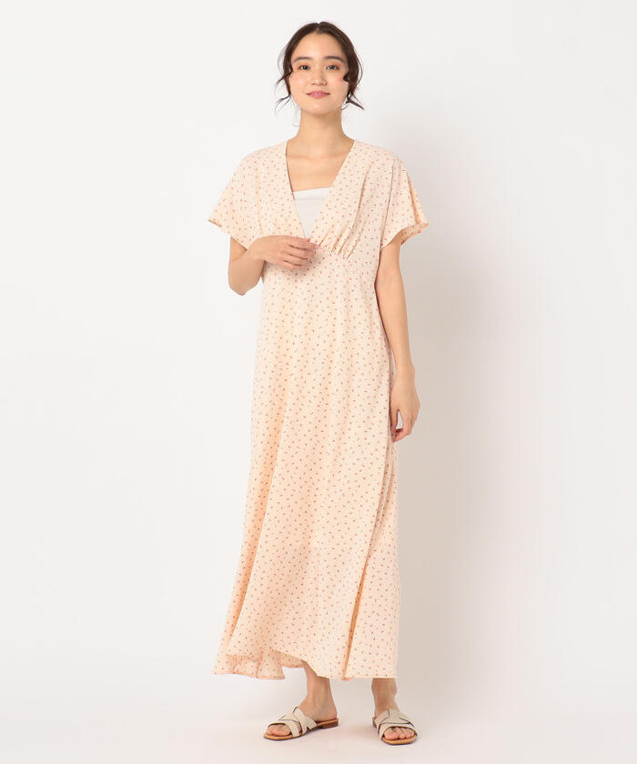 クーポン】【セール 30%OFF】チェリー柄ロングワンピース