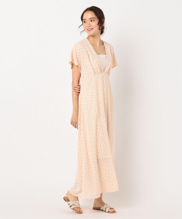 クーポン】【セール 30%OFF】チェリー柄ロングワンピース
