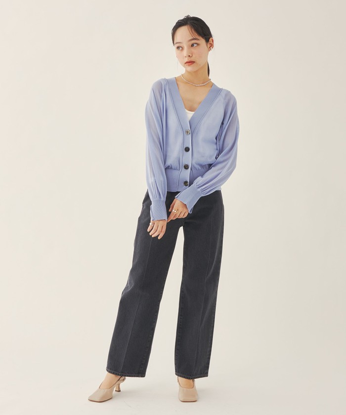 EMMEL REFINES EM センタープレス ストレート デニム EMMEL REFINES＞EM センタープレス ストレート デニム/ パンツ