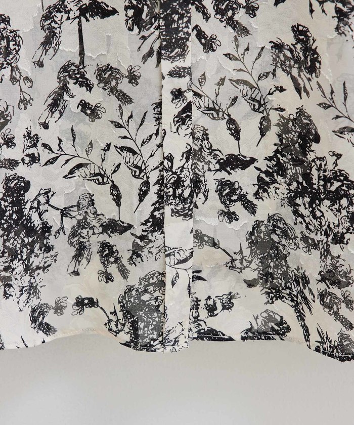【ロペピクニック/専用】未開封　emur花柄ラッフルバンドカラーブラウス ROPÉ PICNIC(ロペピクニック) / 【emur】花柄ラッフルバンド