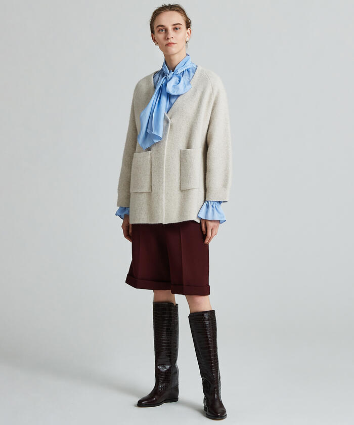 セール 30%OFF】ダブルフェイスフォックス Vネックカーディガン セール 30%OFF】ダブルフェイスフォックス Vネックカーディガン