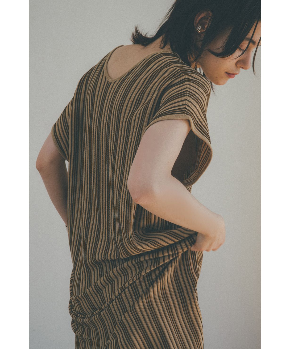 CLANE（クラネ）の「RANDOM STRIPE KNIT ONE PIECE（ワンピース