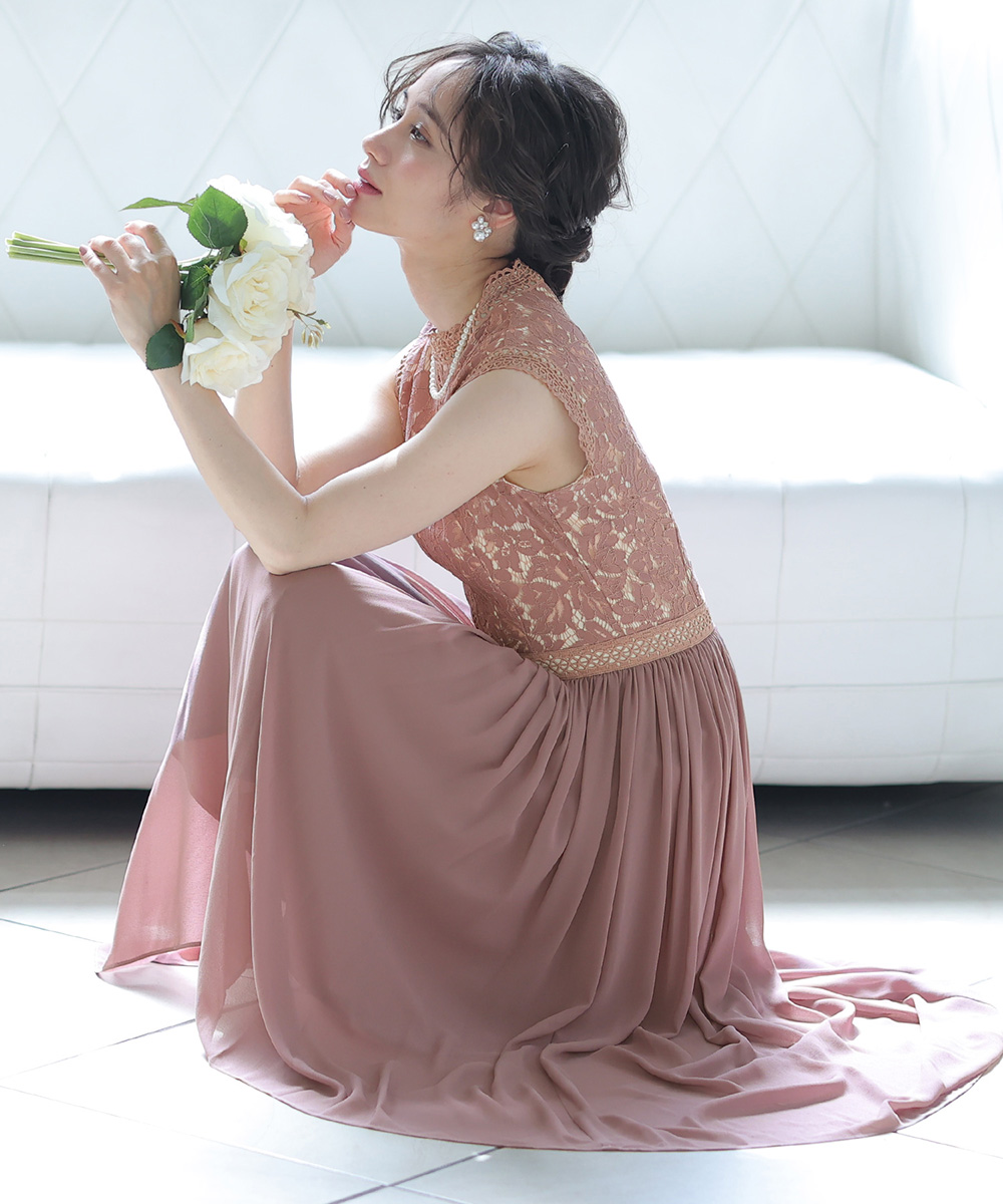 プールヴー PourVous 結婚式ワンピースドレスノースリーブと
