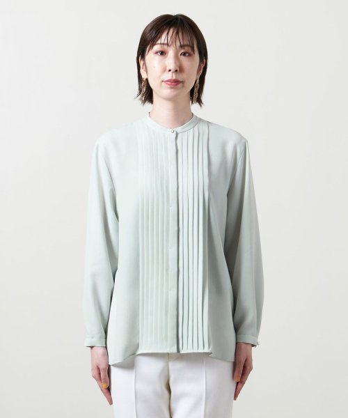 ＜UNITED ARROWS＞PL/BTN タック ブラウス B †