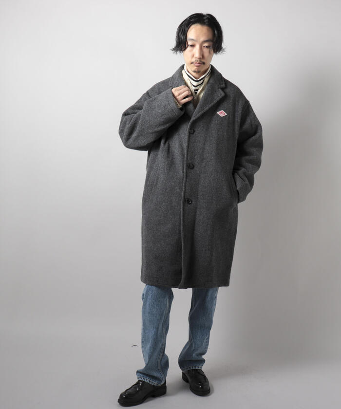 DANTON チェスターコート 38 グレー ウール DANTON(ダントン) / チェスターコート/コート/38/ナイロン/GRY