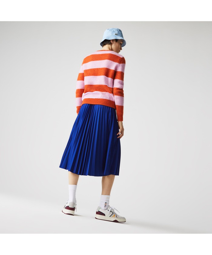 セール】ラコステ LACOSTE ジャージプリーツロングスカート セール】ラコステ LACOSTE ジャージプリーツロングスカート