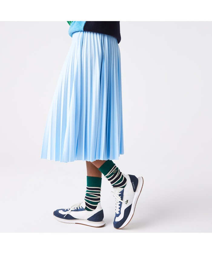 セール】ラコステ LACOSTE ジャージプリーツロングスカート セール】ラコステ LACOSTE ジャージプリーツロングスカート
