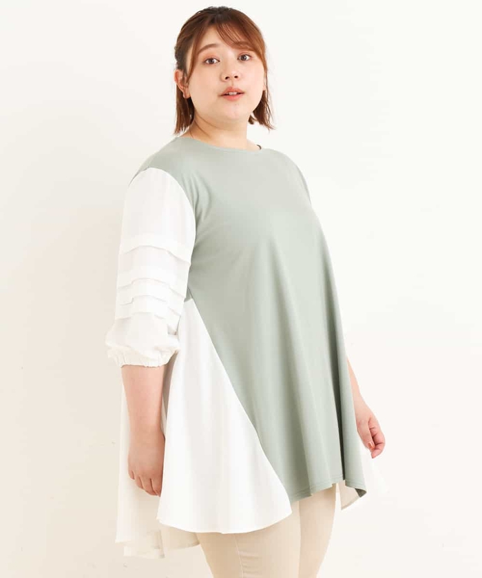 セール 40%OFF】【LAVEANGE×eur3/大きいサイズ/】バックフレア切り替え セール 40%OFF】【LAVEANGE×eur3/大きいサイズ/】バックフレア切り替え