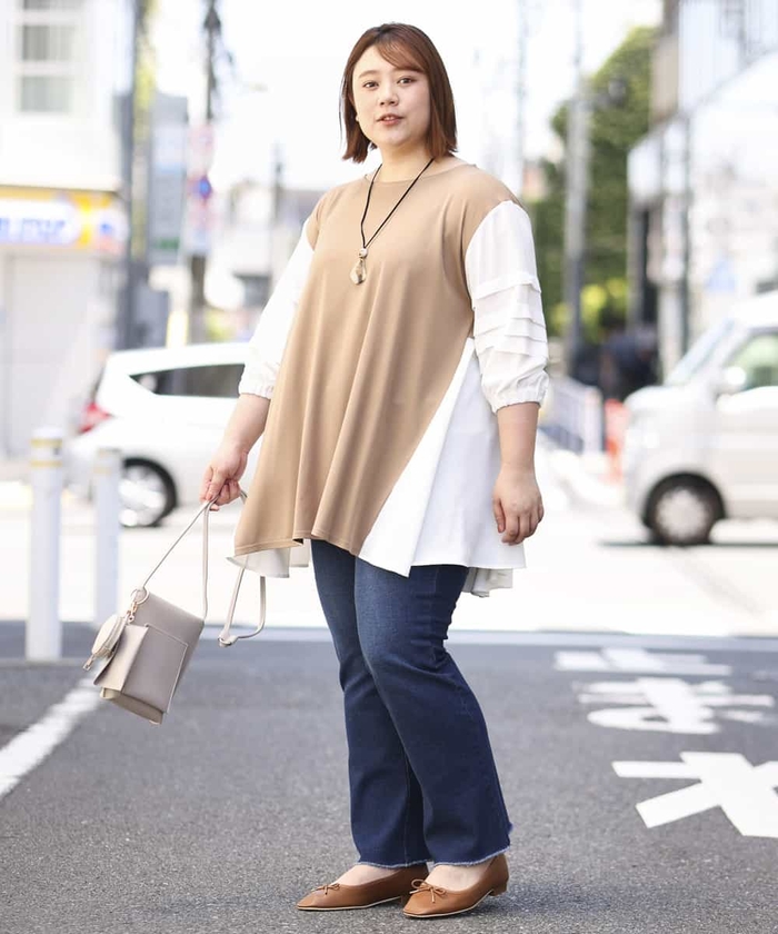 セール 40%OFF】【LAVEANGE×eur3/大きいサイズ/】バックフレア切り替え セール 40%OFF】【LAVEANGE×eur3/大きいサイズ/】バックフレア切り替え