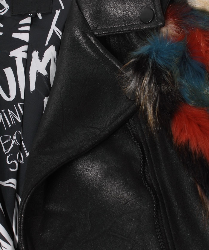 デシグアル Desigual カラフルなファー素材のレディース