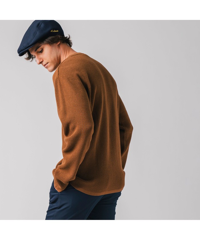 【国内発 すぐ届く】 LACOSTE ワッフルニット 長袖Tシャツ LACOSTE tシャツ ワッフルニット ヘンリーネック長袖Tシャツ