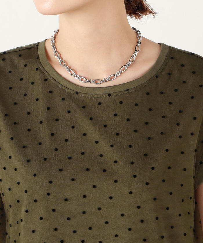 セール 40%OFF】チュールドットノースリーブカットソー