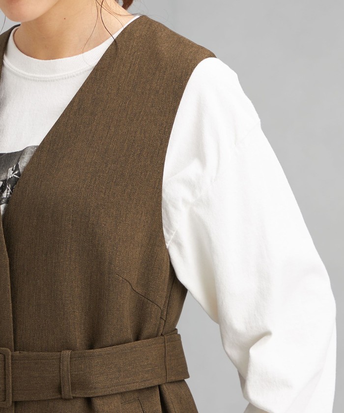 最終値下げ！コットンMIXツイードベスト セール】コットンMIXツイードベスト（ベスト）｜FRAMeWORK