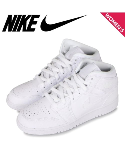 Nike Air Jordan 1 Mid Gs ナイキ エア ジョーダン1 スニーカー レディース ホワイト 白 130 ナイキ Nike D Fashion