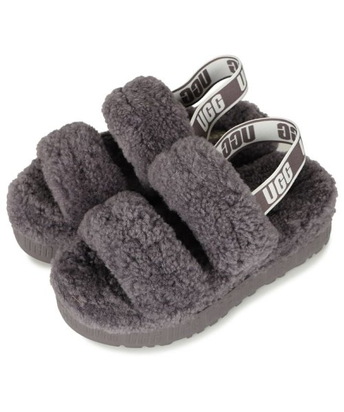 Ugg アグ サンダル レディース 厚底 ファー オー フラッフィータ Oh Fluffita グレー アグ Ugg D Fashion