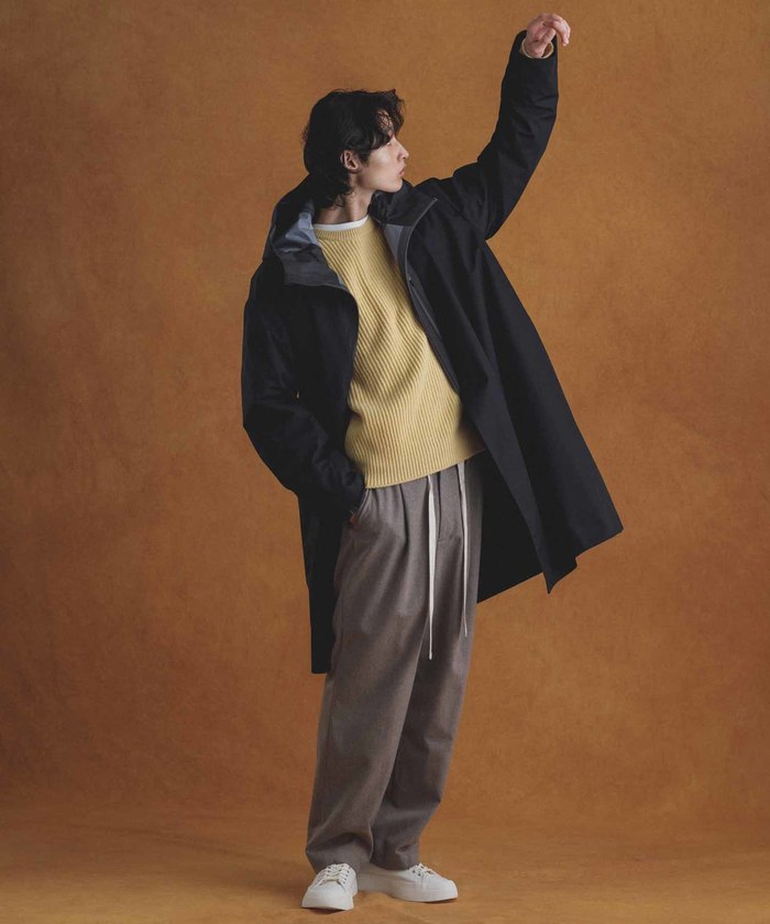 3レイヤー 裏フリース ノーカラーコートADAM ET ROPE' HOMME 3レイヤー 裏フリース ノーカラーコートADAM ET ROPE´ HOMME