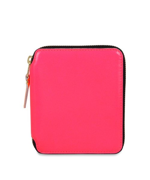 コムデギャルソン Comme Des Garcons 財布 二つ折り メンズ レディース ラウンドファスナー 本革 スーパー フロー Super Fluo ピン コムデギャルソン Commedesgarcons D Fashion