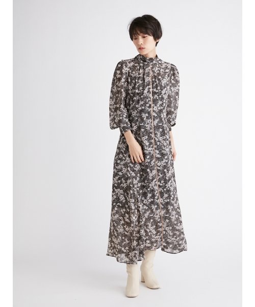 ヴィンテージフラワープリントボウタイワンピース フレイ アイディー Fray I D D Fashion