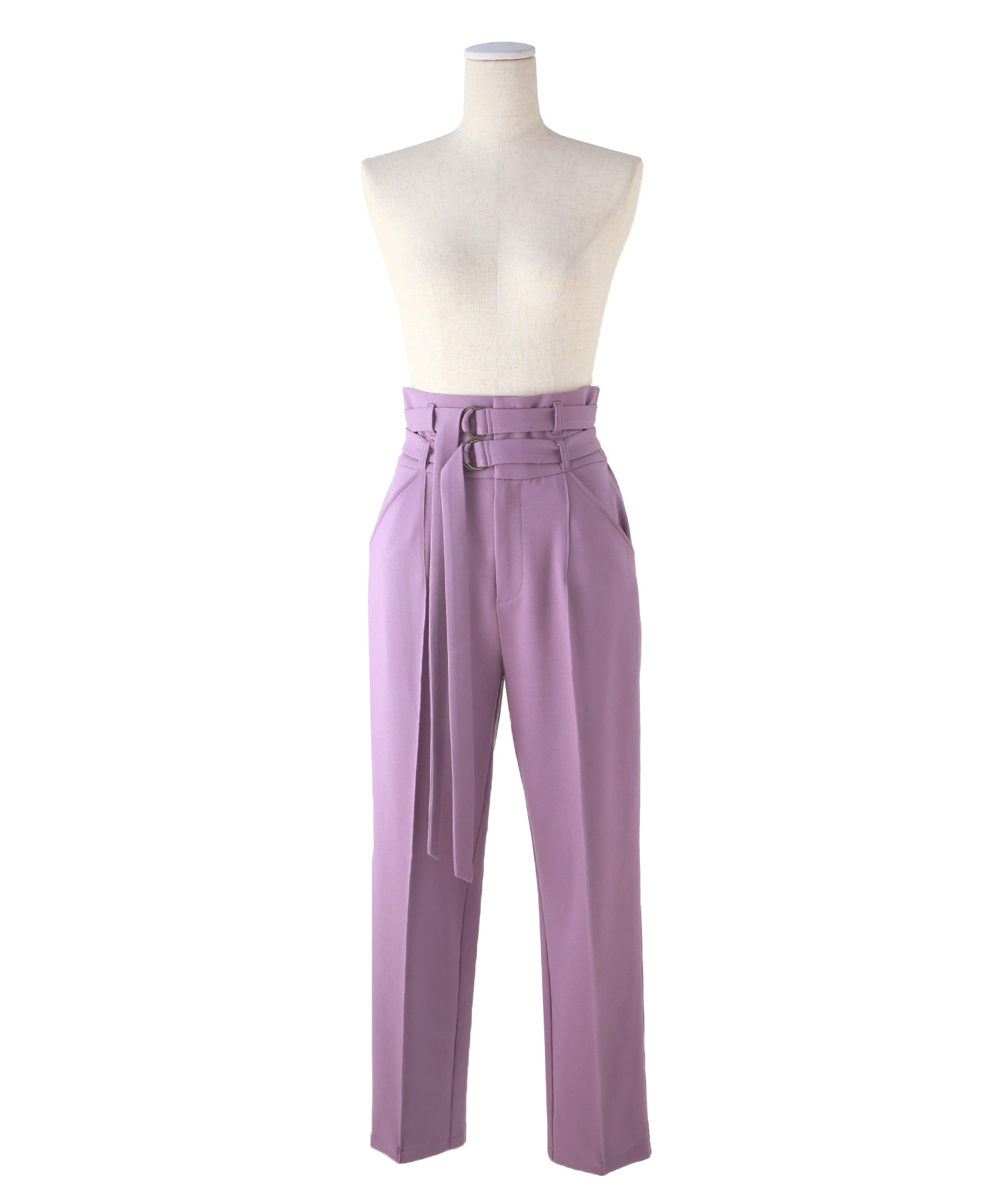 ミエリ インヴァリアント MIELI INVARIANT ダブルベルト　紫パンツ ミエリ インヴァリアント MIELI INVARIANT W Belt Tapered Pants