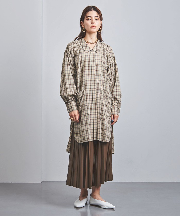 目玉商品 Elin エリン Plaid ドロースト シャツワンピース 激安 即納