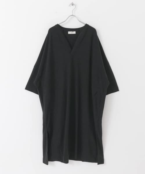 unfil raw silk long sleeve kaftan