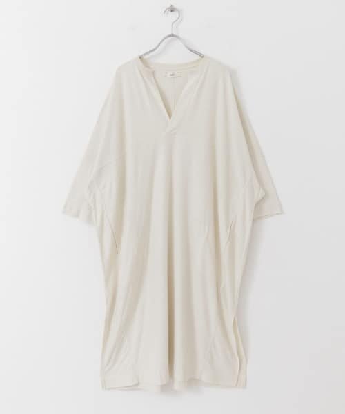unfil raw silk long sleeve kaftan