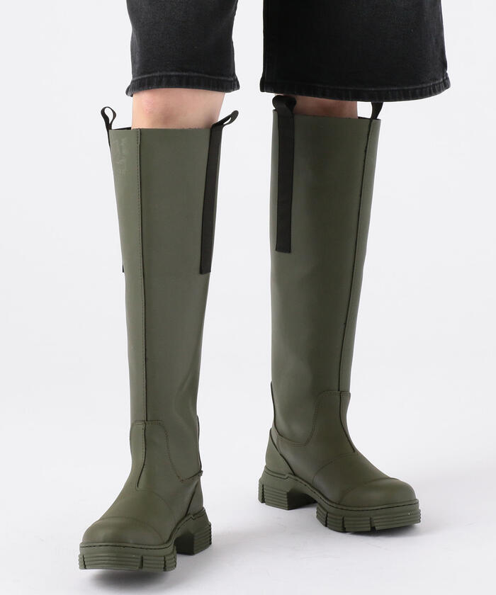 GANNI ロングブーツ サイドゴアミックス素材 大人気商品 32760円引き