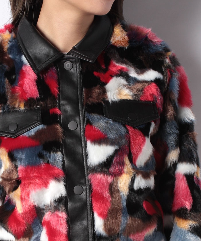 セール】デシグアル Desigual カラフルなファー素材のレディース