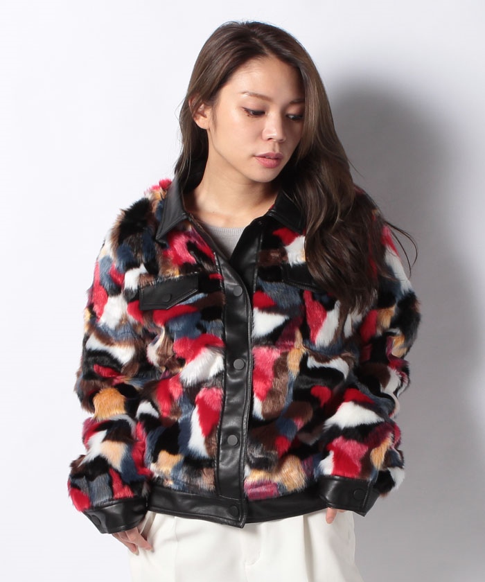 セール】デシグアル Desigual カラフルなファー素材のレディース