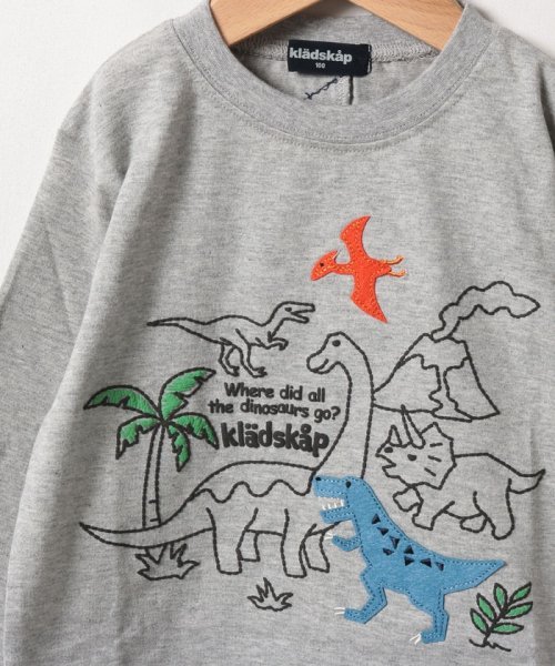 セール】恐竜プリント+背中ギザギザ長袖Tシャツ(504263742) クレードスコープ(kladskap) d fashion 恐竜柄 Tシャツ coen 100