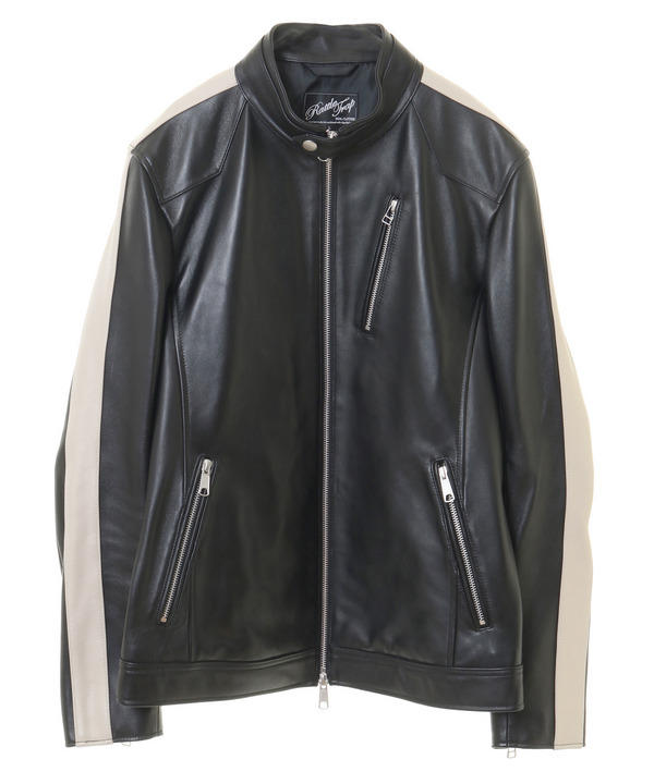 セール 50%OFF】袖ラインレザーシングルライダース(504271786