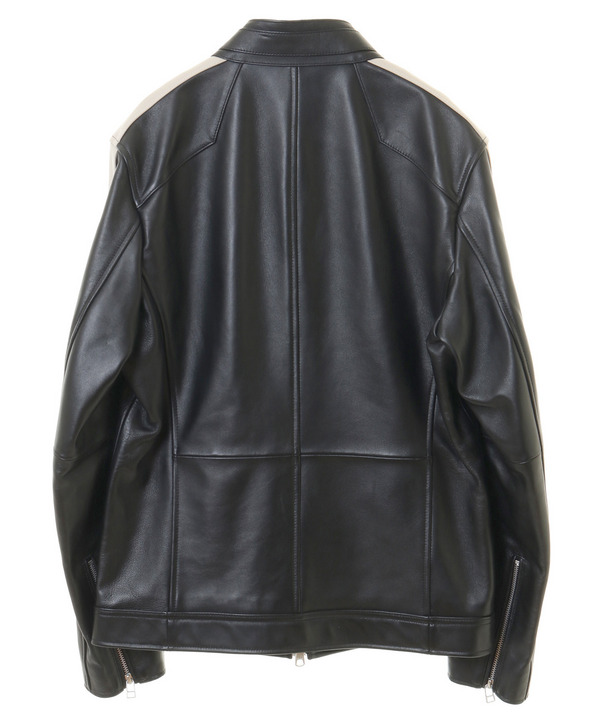 セール 50%OFF】袖ラインレザーシングルライダース(504271786