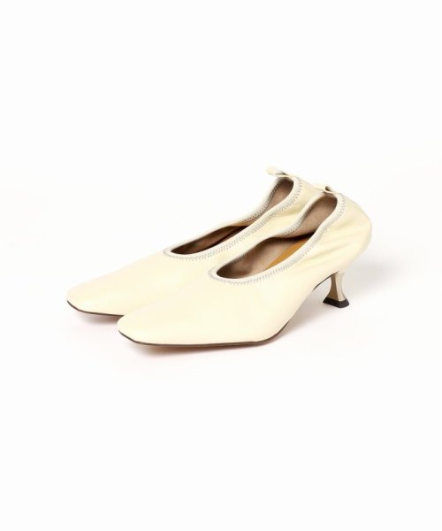 TAEKO HIGASHIHARA×GRISE 5.5レザーギャザーパンプス◆